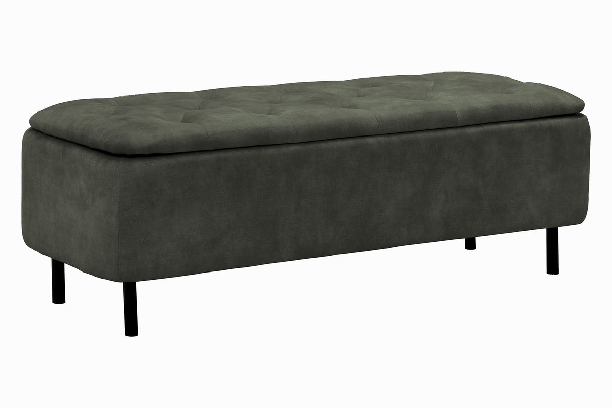 Bench chest EN VOGUE 120cm w/ storage space velvet dark green
