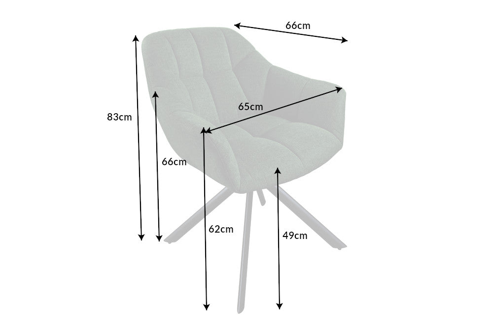 Swivel chair PAPILLON rotatable 180° w/ armrests textured fabric dark green