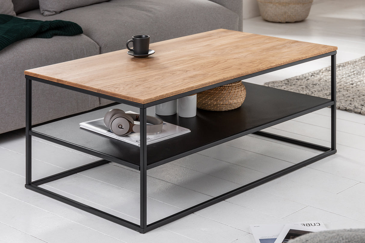 Coffee table APARTMENT 95cm oak and metal