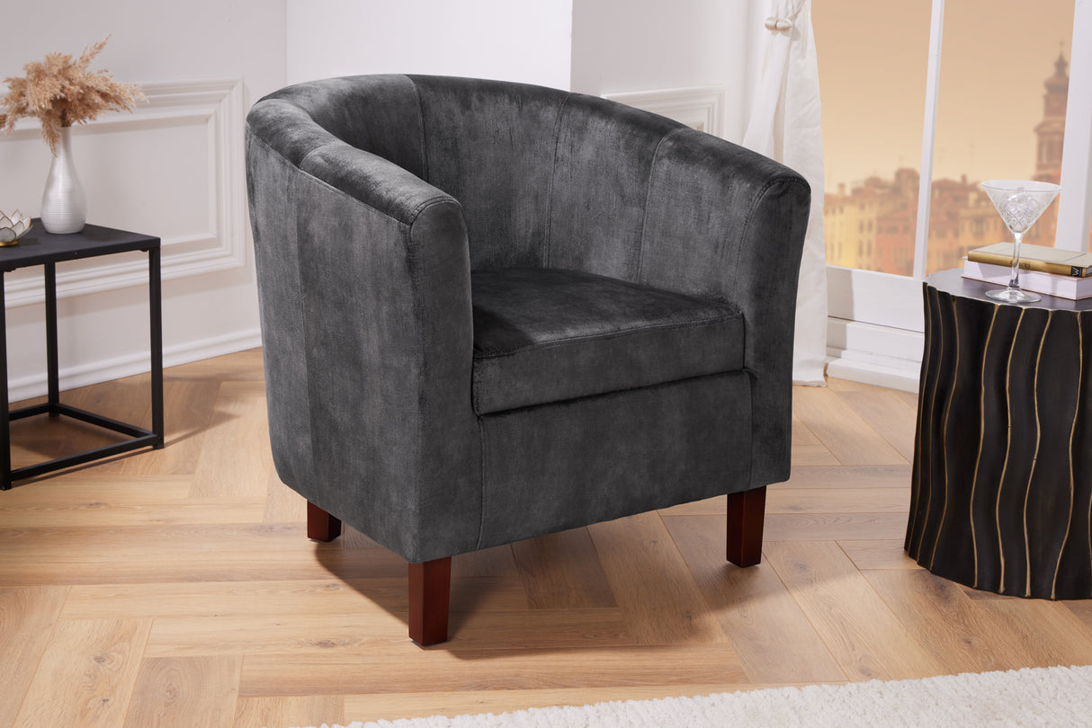 Armchair HEMINGWAY velvet dark grey