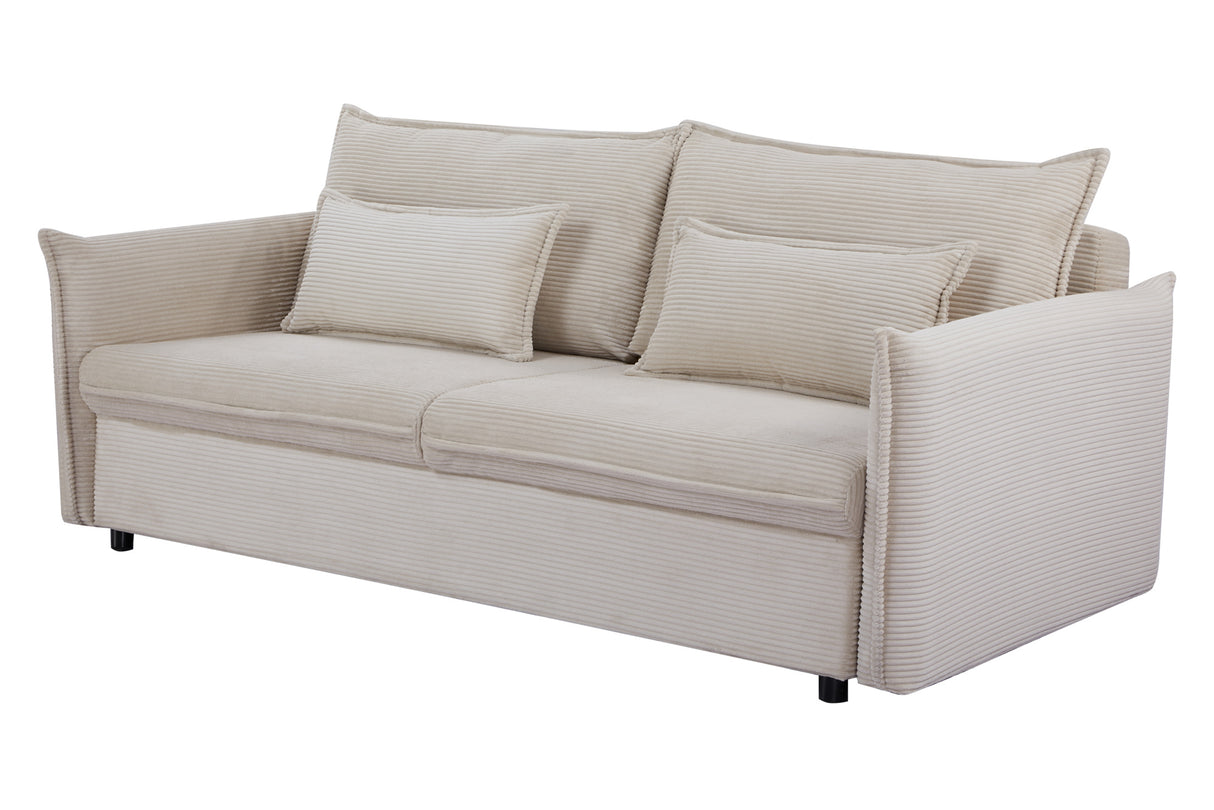 Sofa bed APARTMENT 215cm 3-seater cord beiger