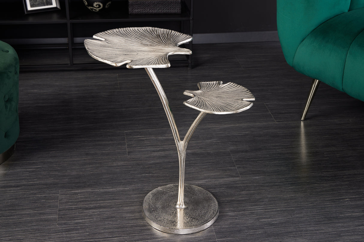 Beistelltisch GINKGO LEAVES 55cm silber