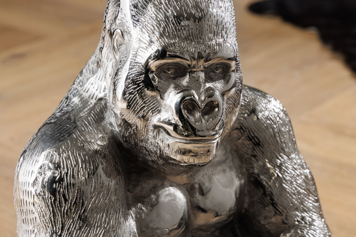Beistelltisch KONG 50cm silber mit 45cm Glasplatte