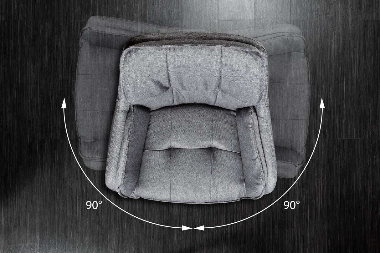 Swivel chair LOUNGER 180° with armrests microfibre grey