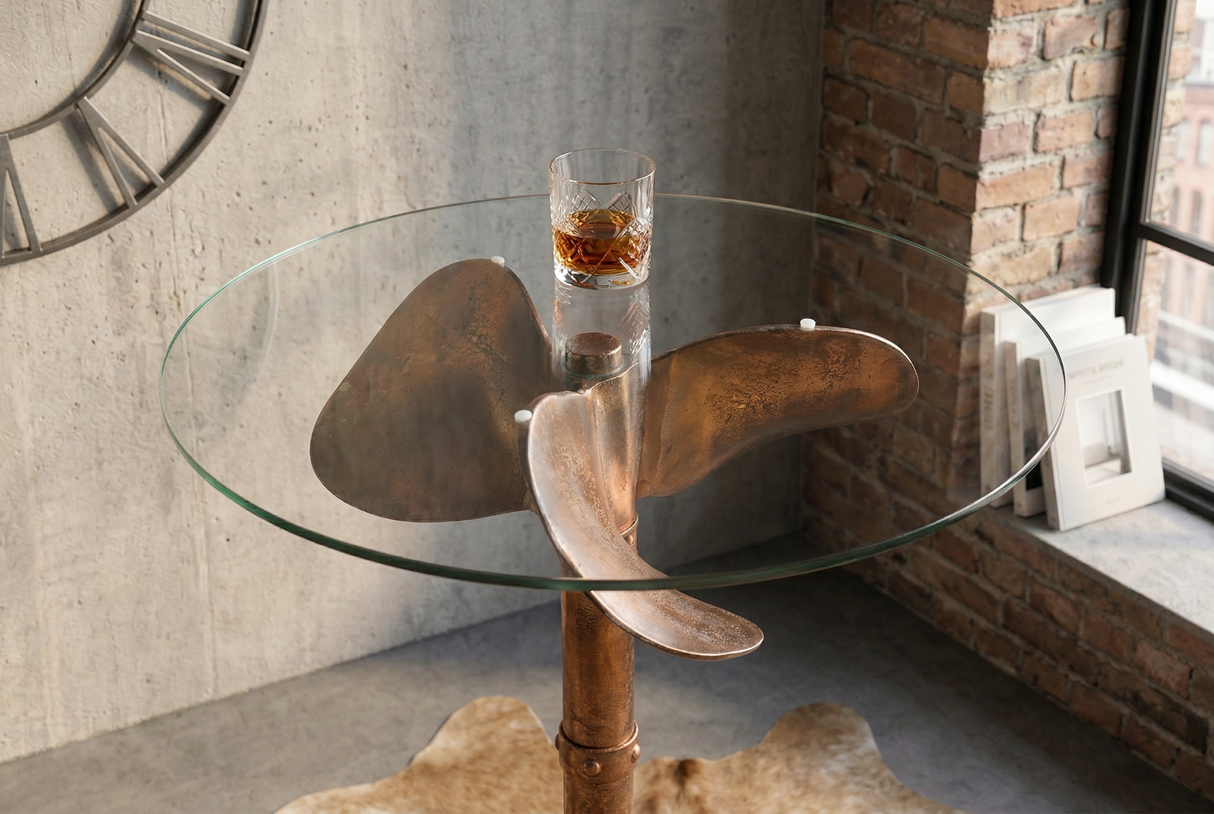 Stehtisch OCEAN 100cm Kupfergestell ohne Glasplatte