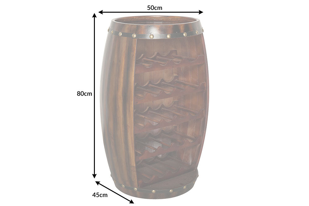 Wine shelf BODEGA 80cm for 23 bottles fir wood coffee