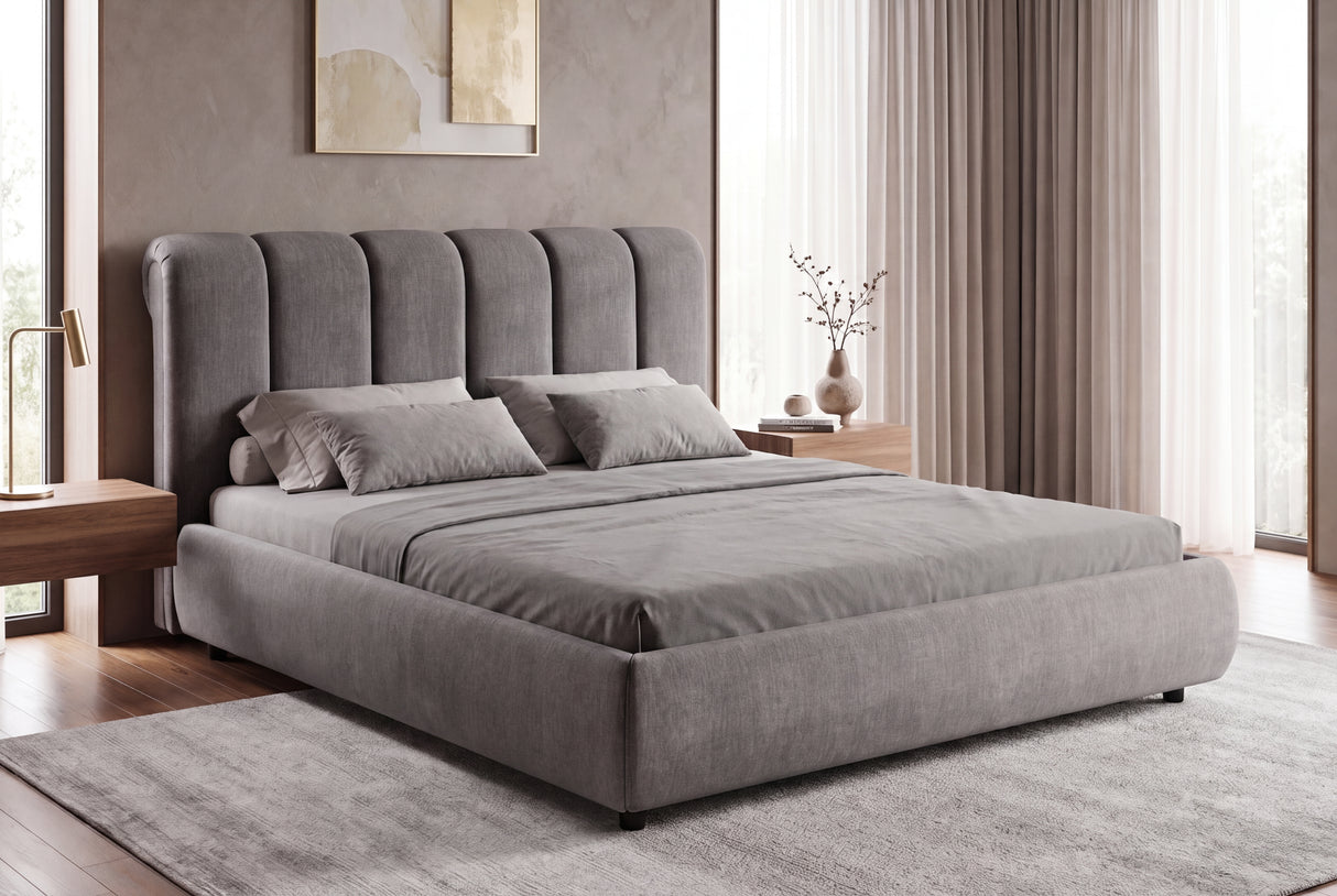 Bed MILANO 180x200cm vogue velour velvet grey