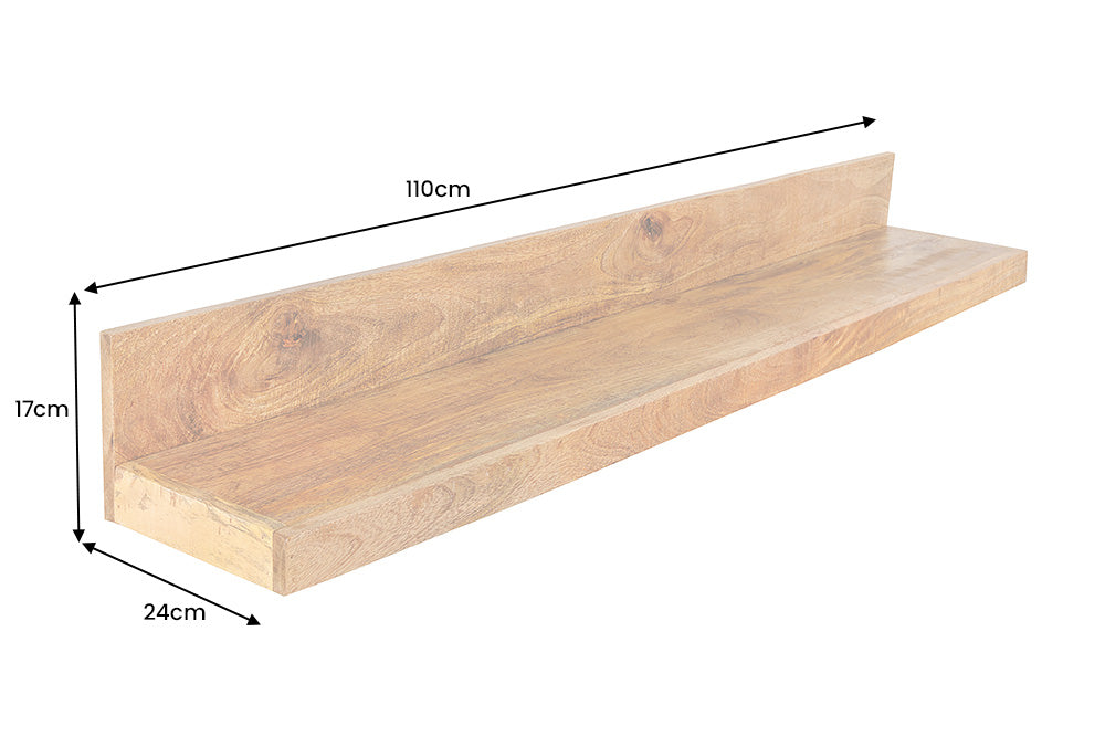 Wall shelf MAKASSAR 110cm natural mango wood