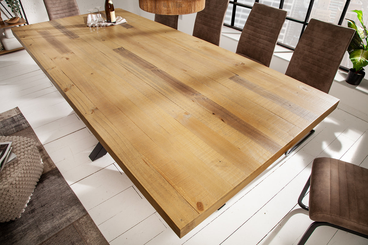 Esstisch GALAXIE 200cm Kiefernholz vintage braun