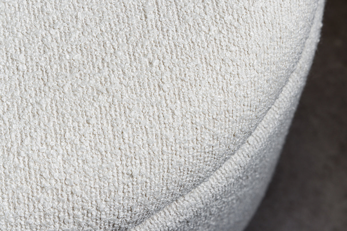 Bench chest VOQUE 110cm bouclé white upholstered w/ storage space bench seat