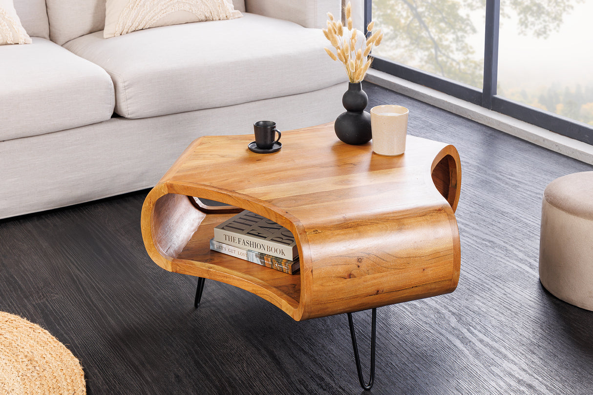 Coffee table ORGANIC LIVING 70cm acacia wood brown honey finish