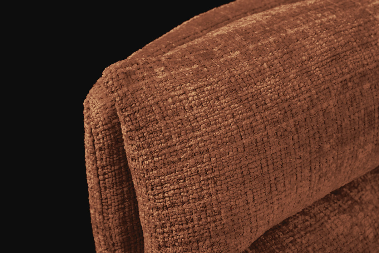 Drehstuhl BIG GEORGE mit Armlehnen, Chenille-Stoff, rostbraun, drehbar