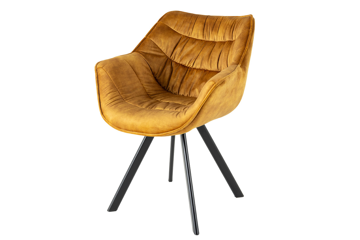 Sessel THE DUTCH COMFORT m. Armlehnen Samt senfgelb