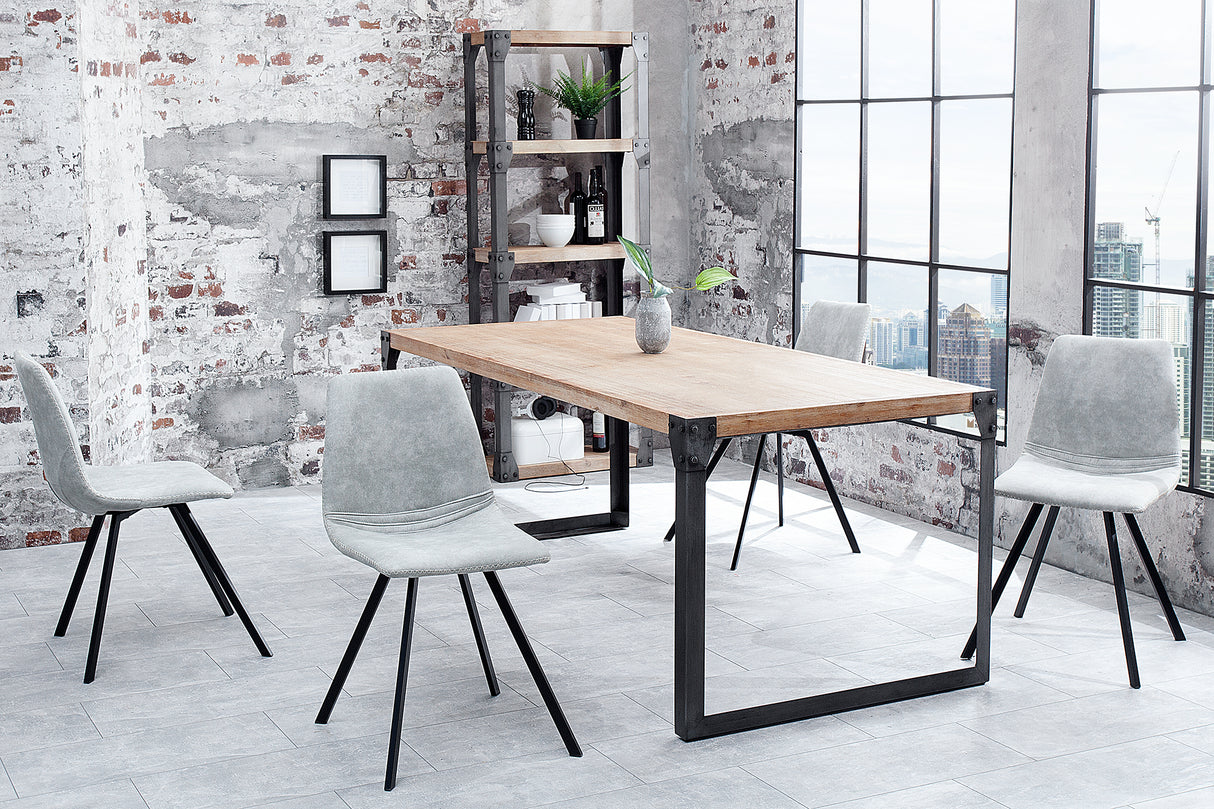 Stuhl AMSTERDAM Retrostil Mikrofaser steingrau