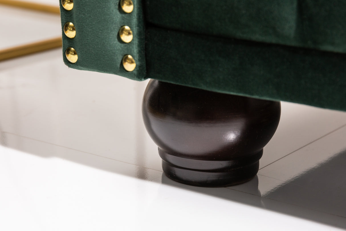 Sofa CHESTERFIELD 3-seater velvet emerald green