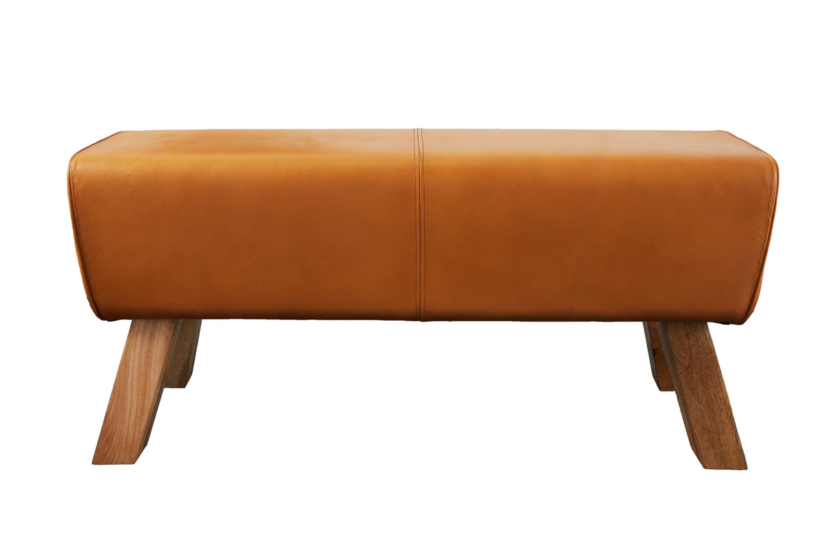 Sitzbank TURNBOCK 100cm Echtleder cognac braun