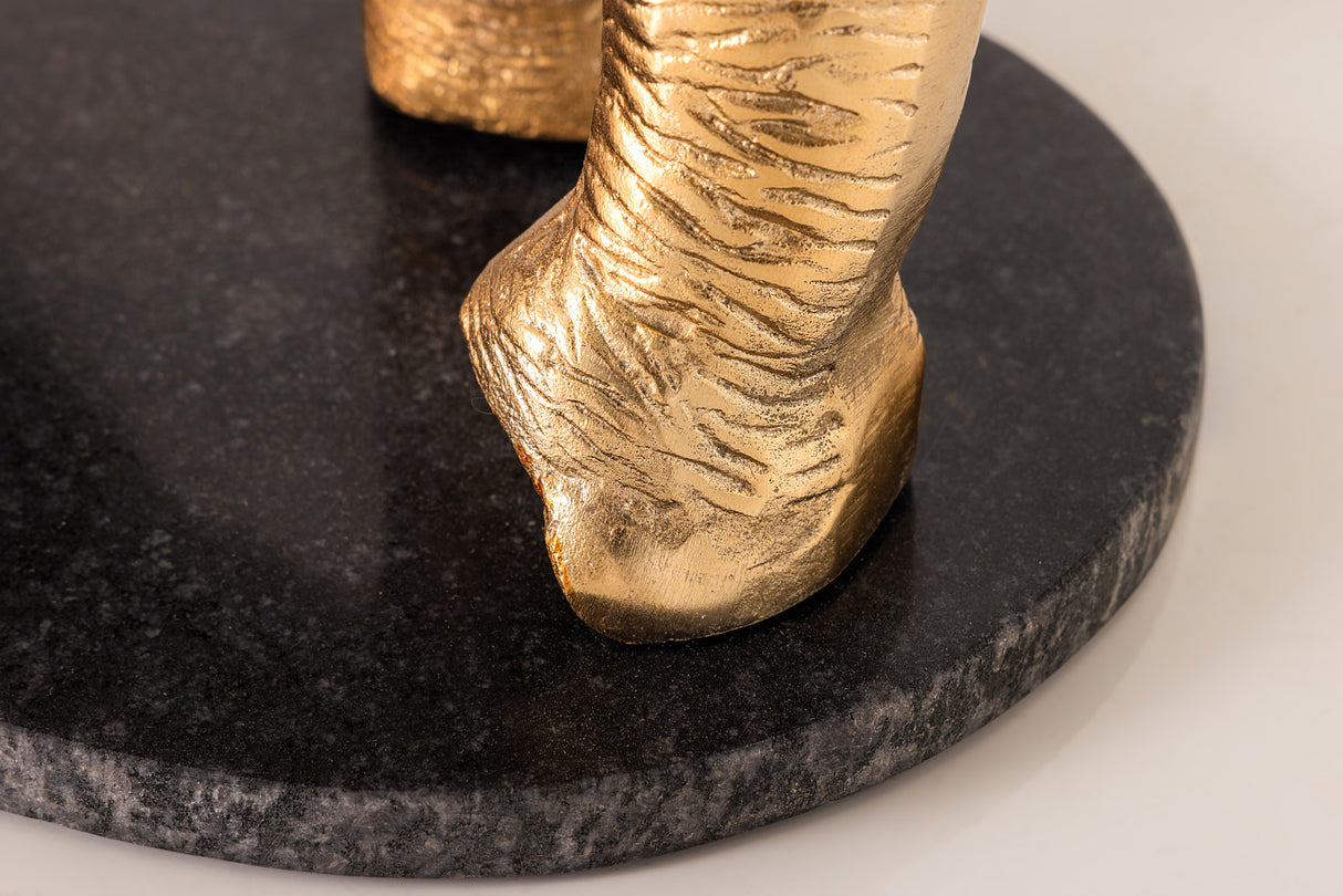 Beistelltisch ELEPHANT 80cm gold mit Marmorsockel