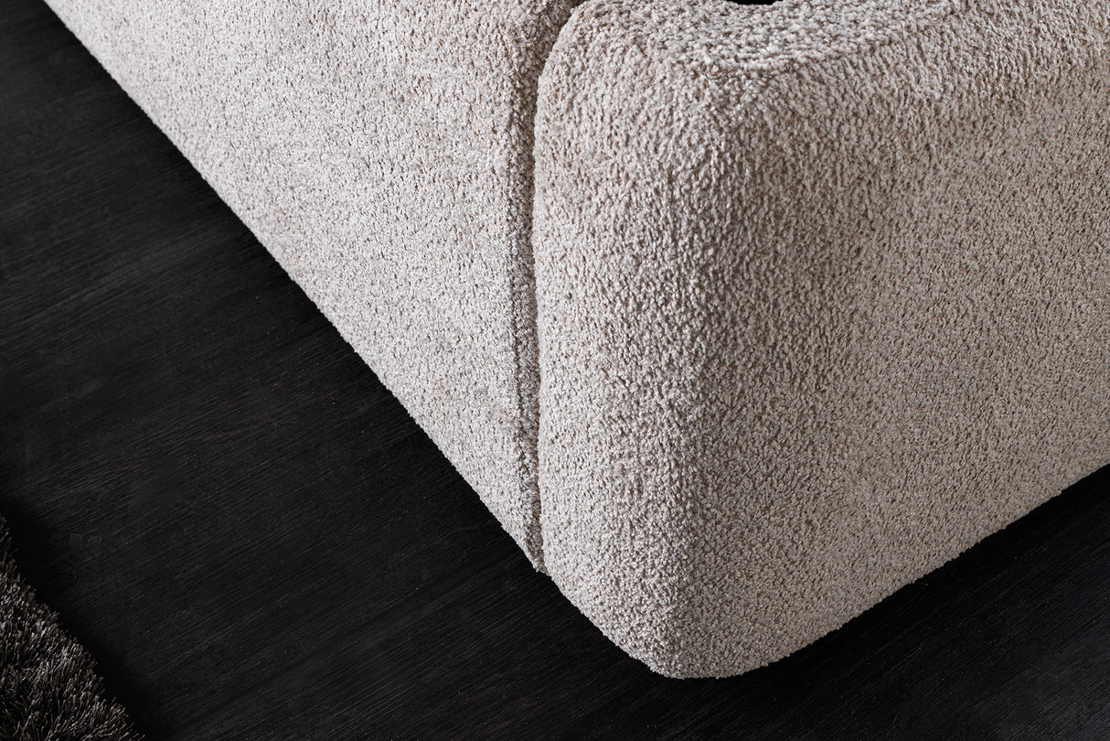 Bed ART DECO 180x200cm bouclé greige w/ storage space