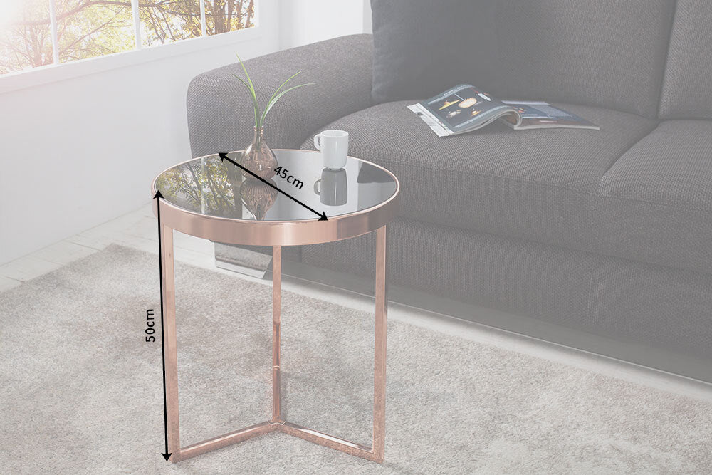 Beistelltisch ART DECO 50cm Kupfer schwarz