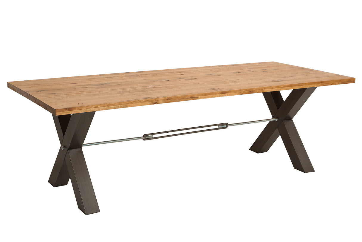 Esstisch THOR 240cm X-Beine Wildeiche Industrial
