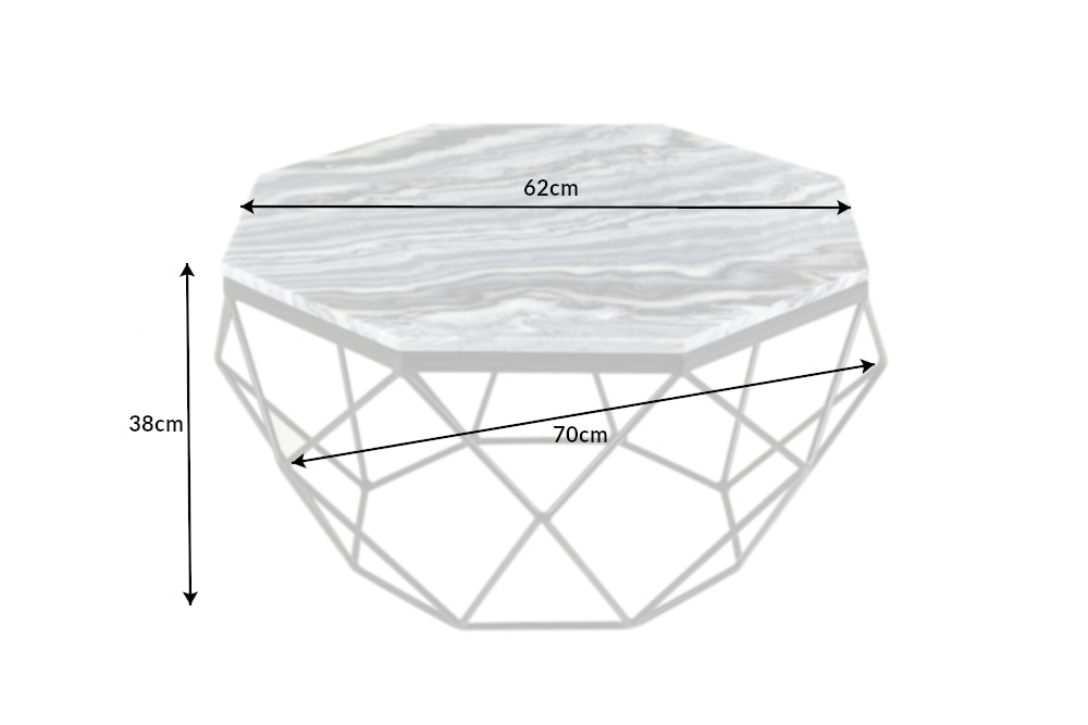 Couchtisch DIAMOND 70cm Marmor grau