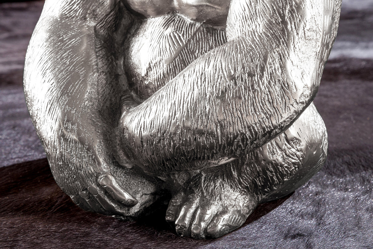 Coffee table KONG 60cm silver safety glass