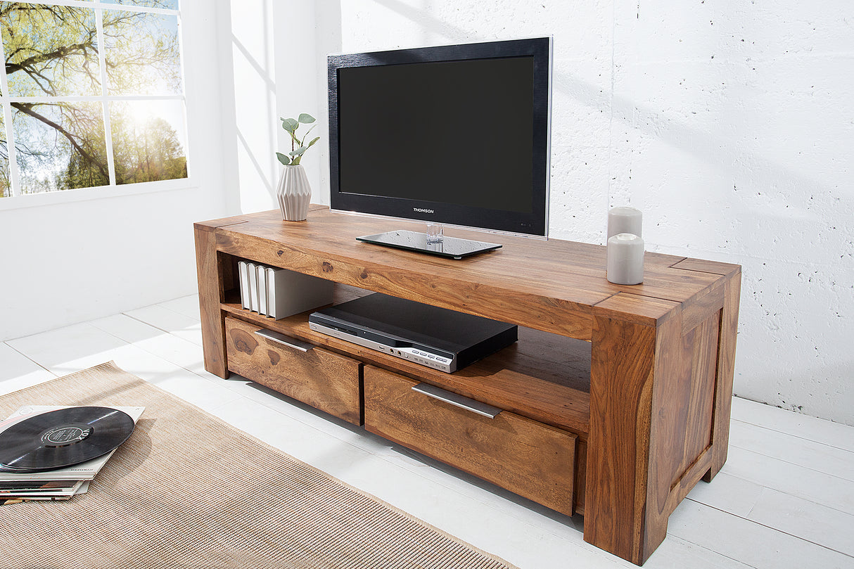 TV-Board MAKASSAR 135cm 2 Schubladen Sheesham