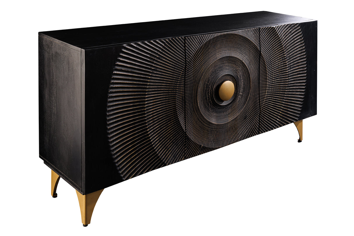 Sideboard GOLDEN SUNSET 140cm 3D mango wood black