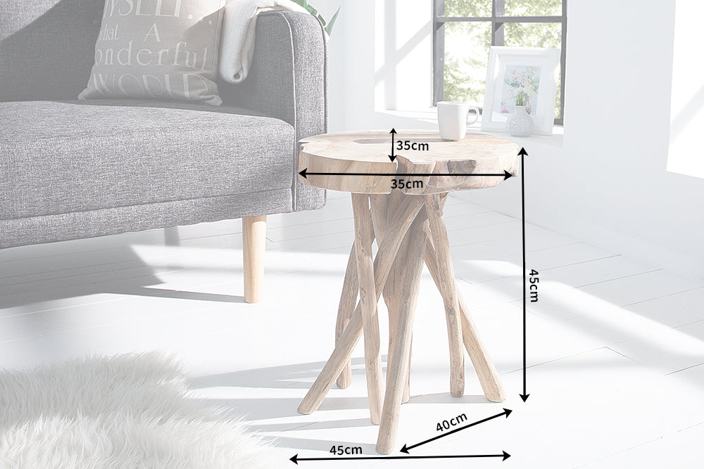 Beistelltisch ROOT 45cm massives Teakholz