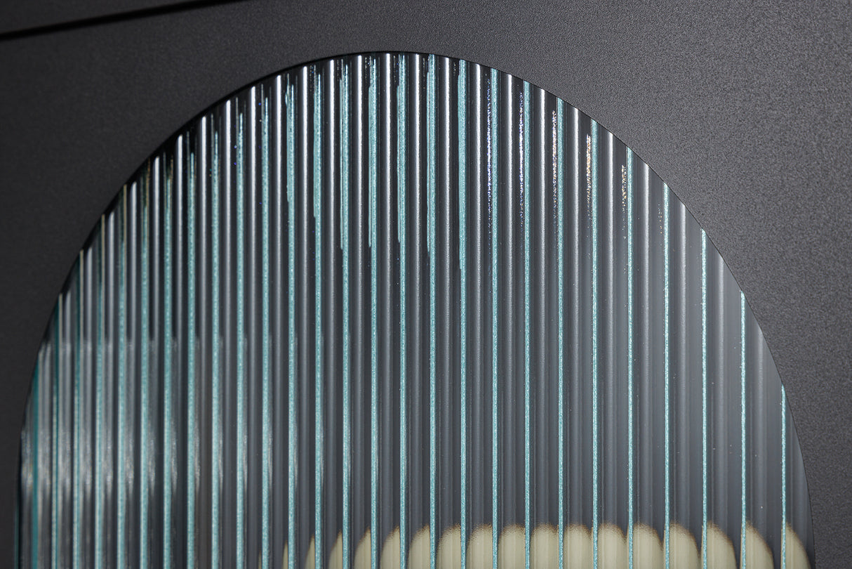 Display case PARIS 180cm ribbed glass black