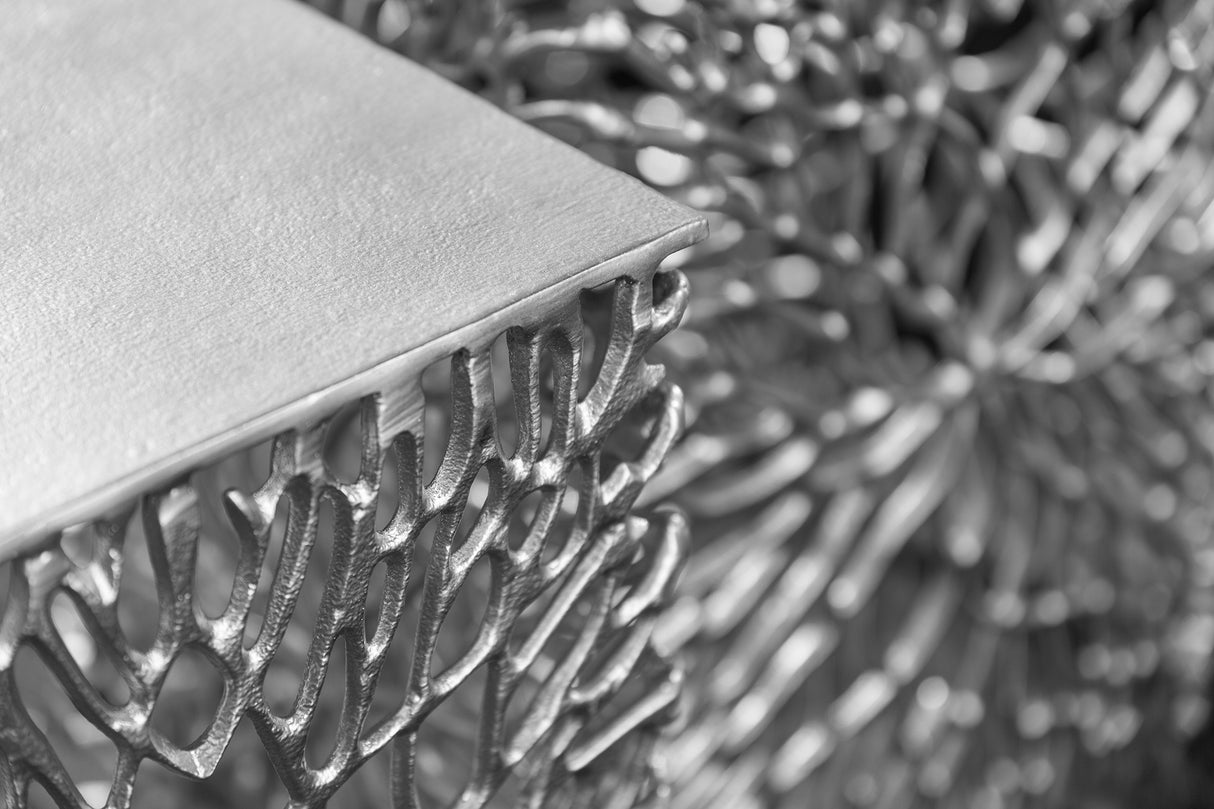 Beistelltisch LEAF 40-45cm 2er Set silber