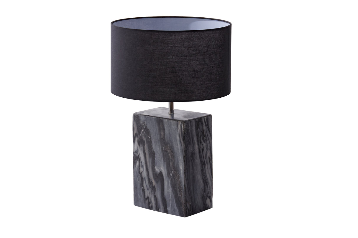 Tischleuchte NOBLE 35cm Fuß Marmor schwarz ohne Lampenschirm
