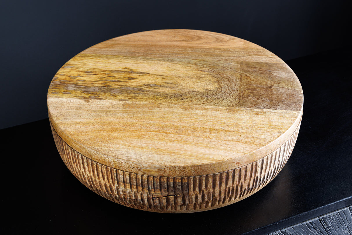 Schüssel PURE NATURE mit Deckel 40cm Mangoholz