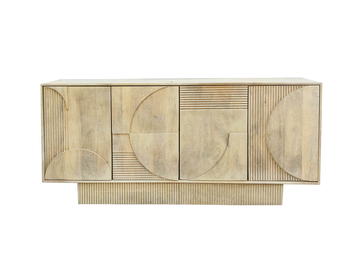 Sideboard ART DECO 170cm 3D Mangoholz naturweiß