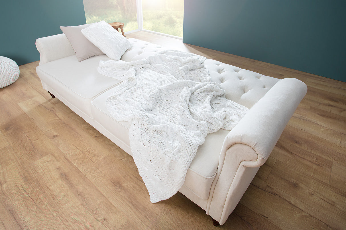 Schlafsofa MAISON BELLE AFFAIRE 220cm Strukturstoff natur