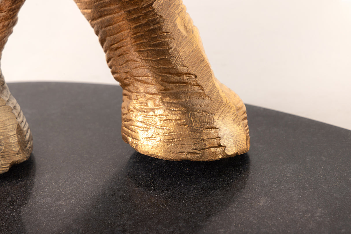 Beistelltisch ELEPHANT 80cm gold mit Marmorsockel