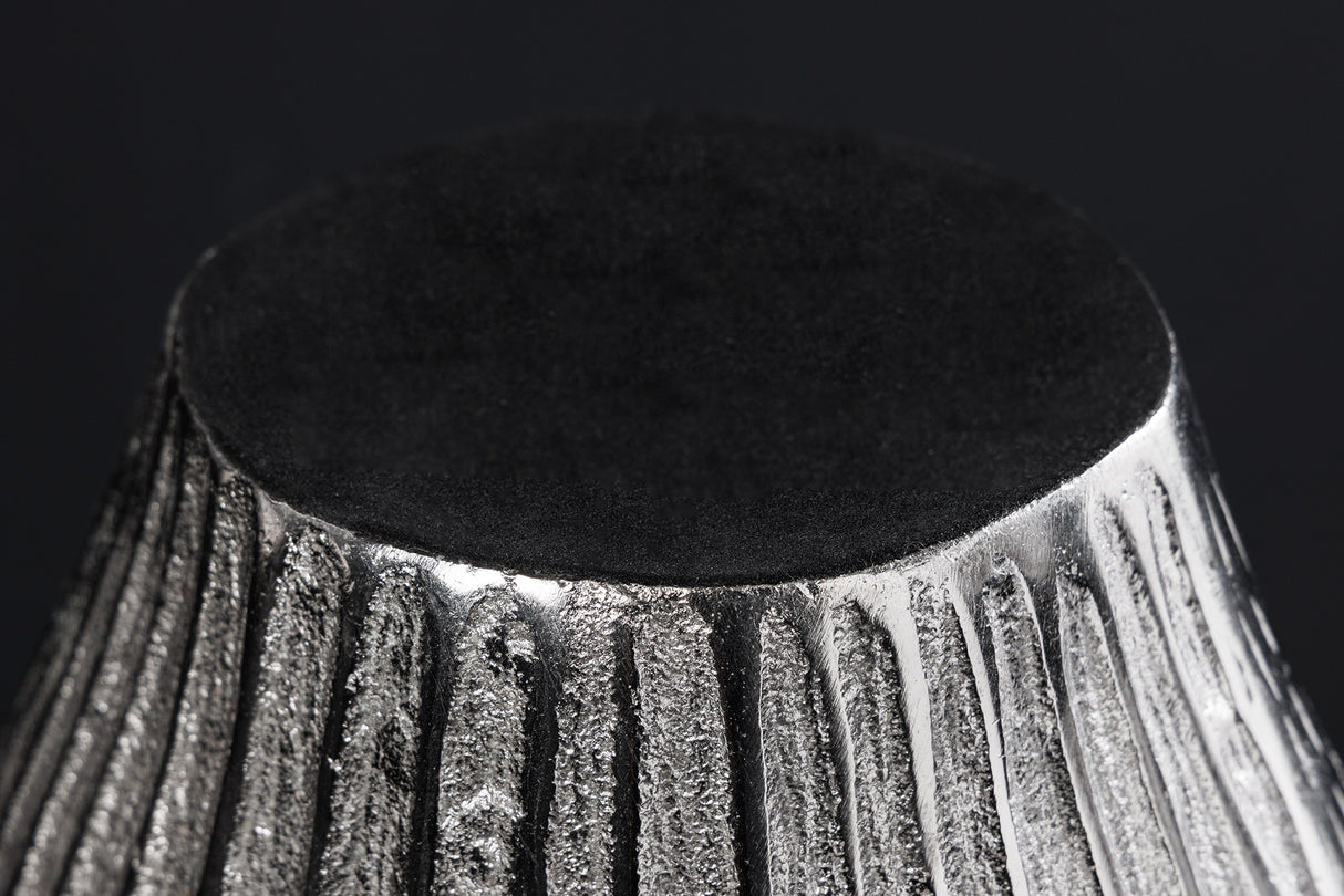 Deko Vase ELEGANCE 30cm mit Hammerschlag Optik silber