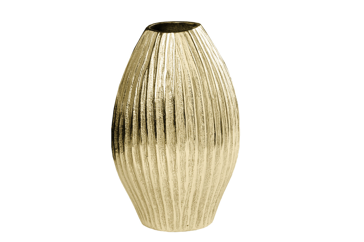 Vase ELEGANCE 30cm with hammer stroke effect antique gold