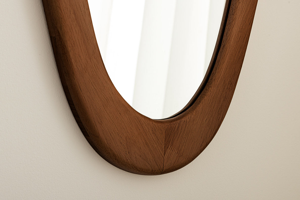 Wall mirror ORGANIC 120cm massive wood walnut wood look