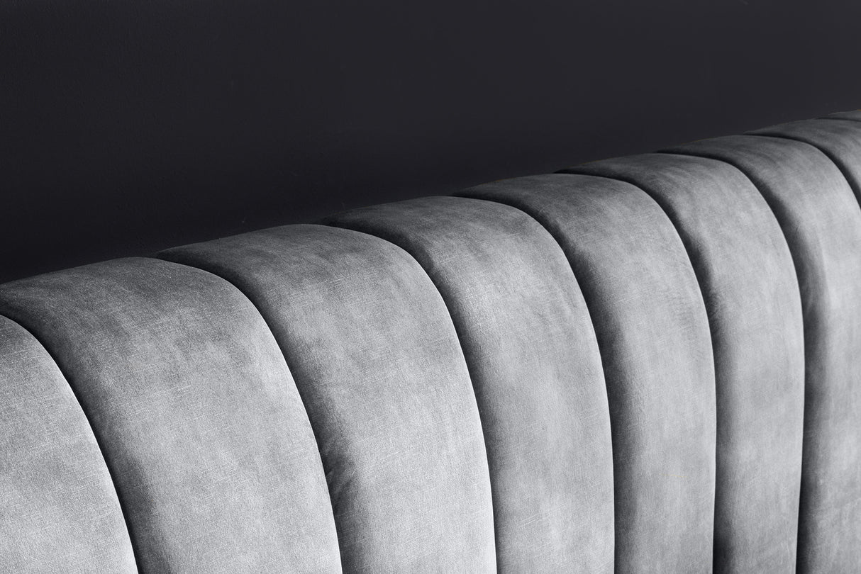Bed AMSTERDAM 180x200cm velvet grey