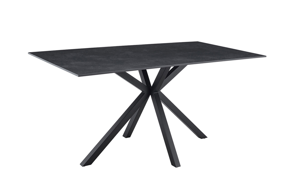 Dining table GALAXIE 160cm w/ star frame ceramic grey