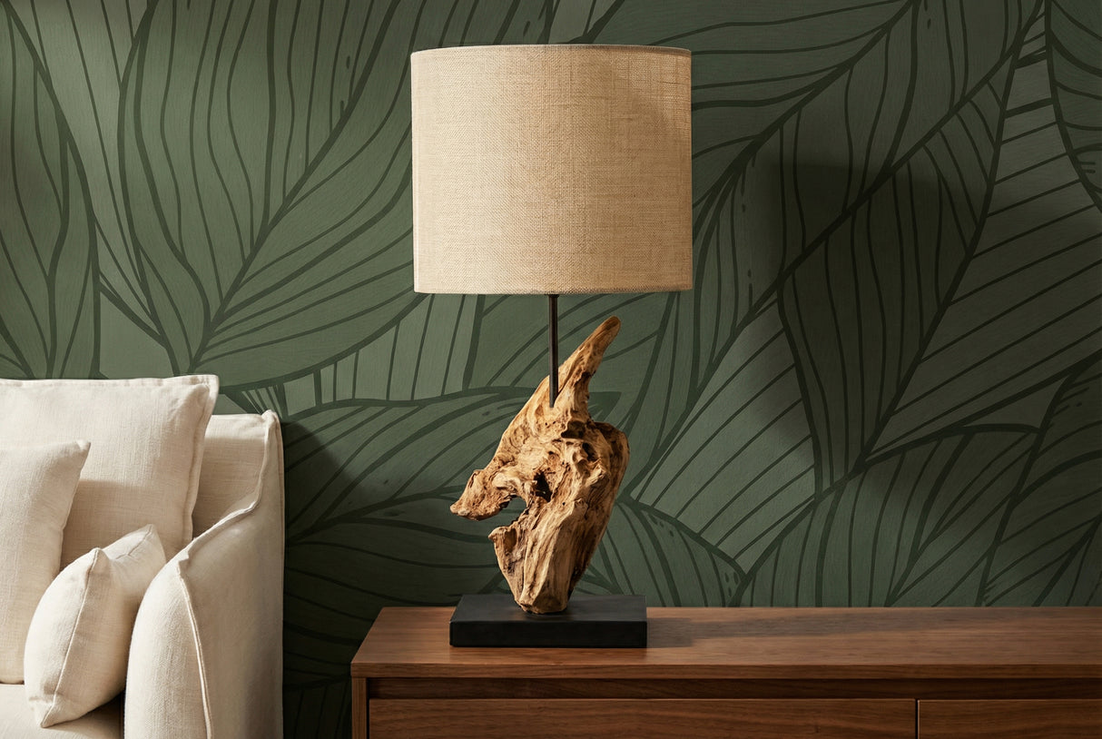 Table lamp HYPNOTIC 58cm teak wood natural