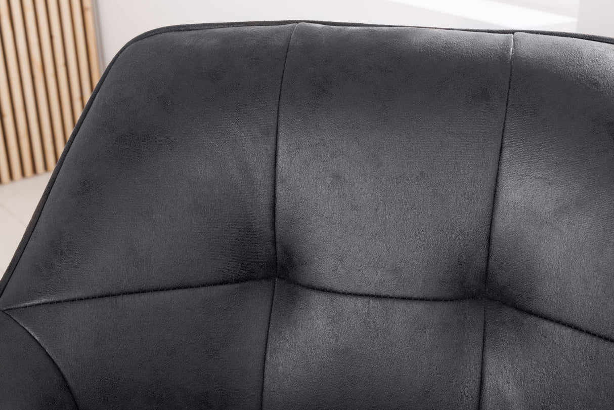 Swivel chair LOFT 180° with armrests microfibre antique grey