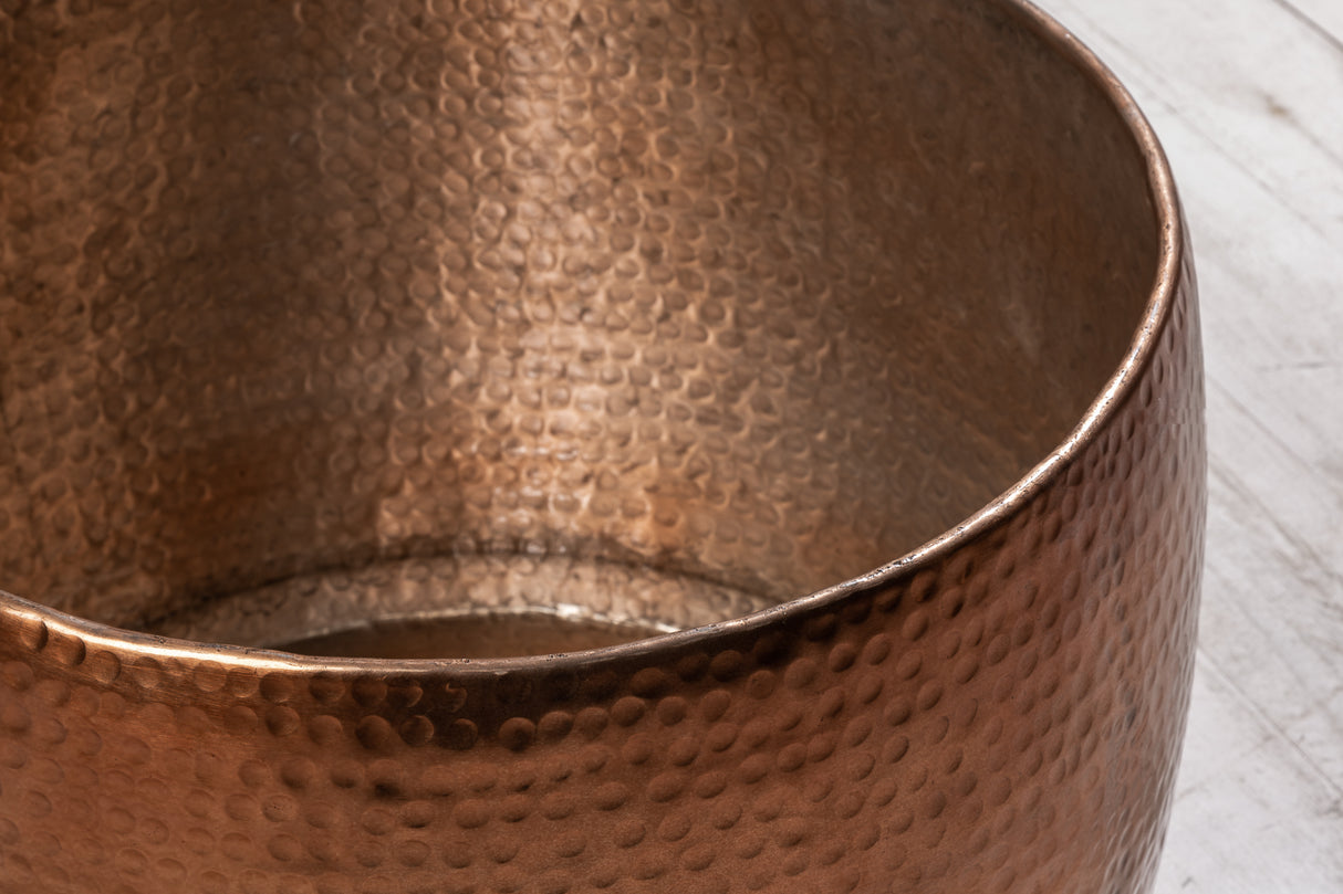 Coffee table ORIENT 80cm mottled copper with hammer stroke effect