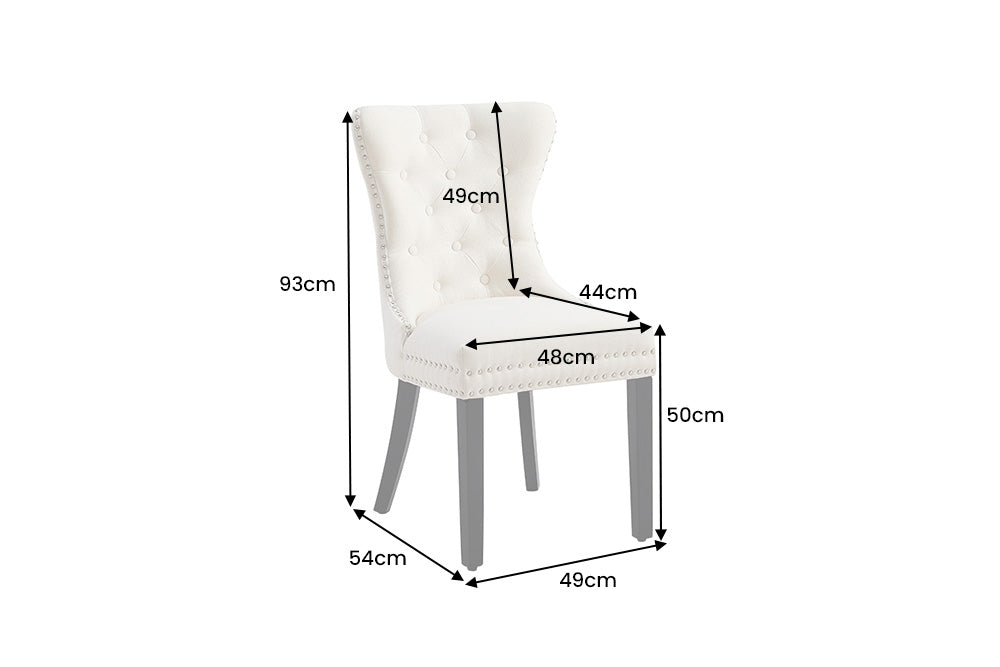 Chair CASTLE w/ comfort handle linen fabric beige in baroque style