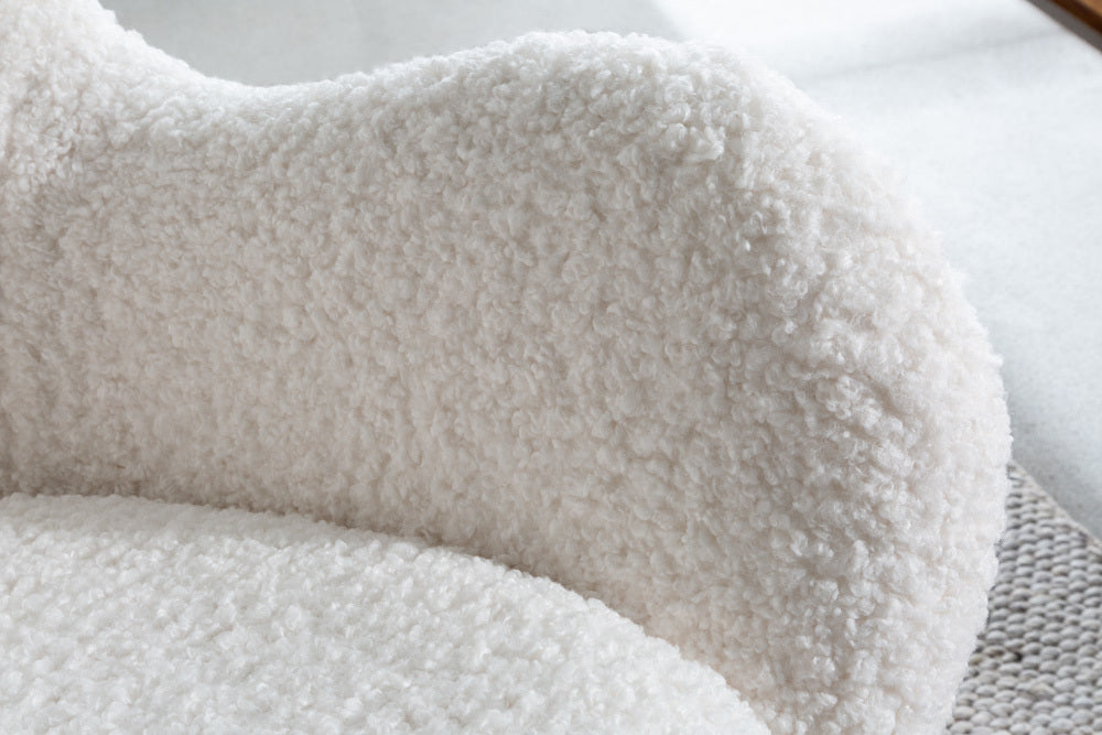 Schaukelstuhl SCANDINAVIA SWING Bouclé weiß