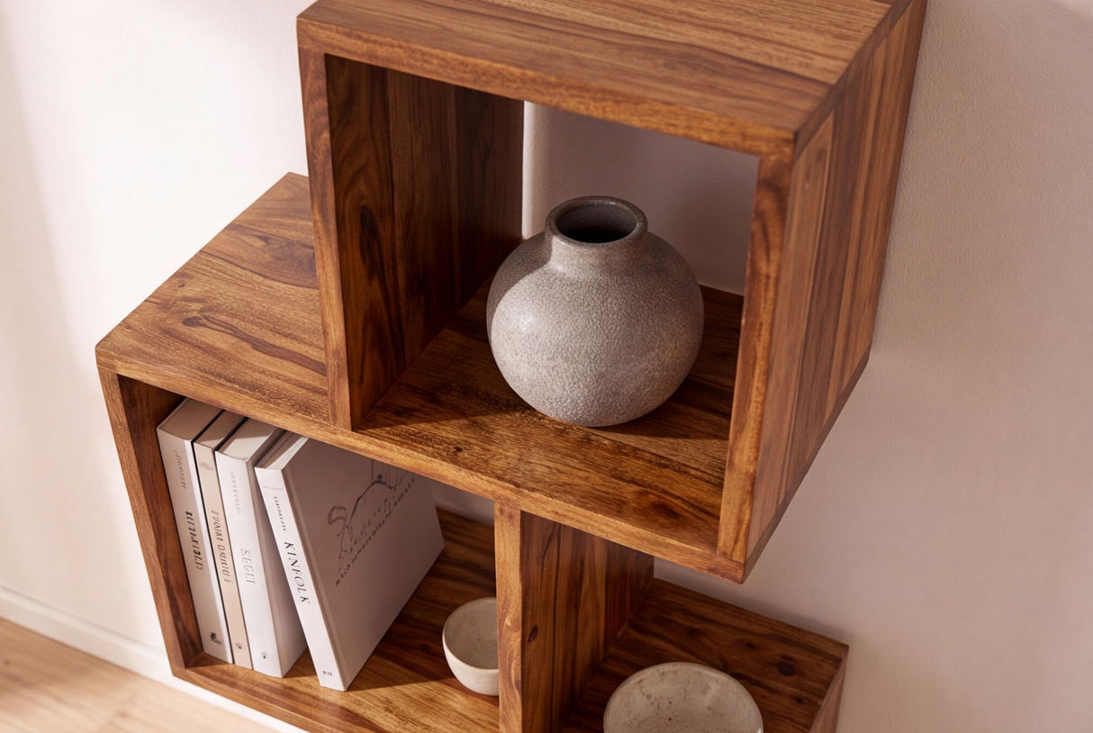 Shelf MAKASSAR 150cm sheesham wood brown