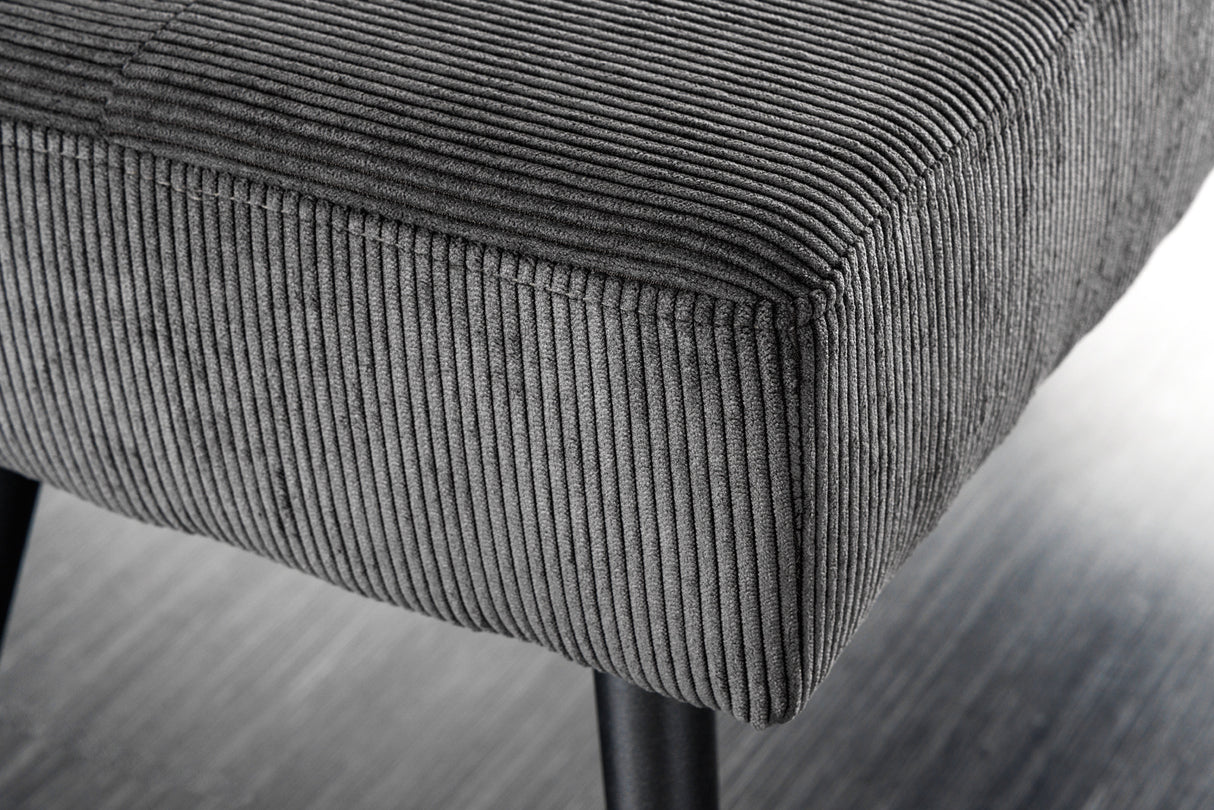 Bench BOUTIQUE 100cm cord dark grey