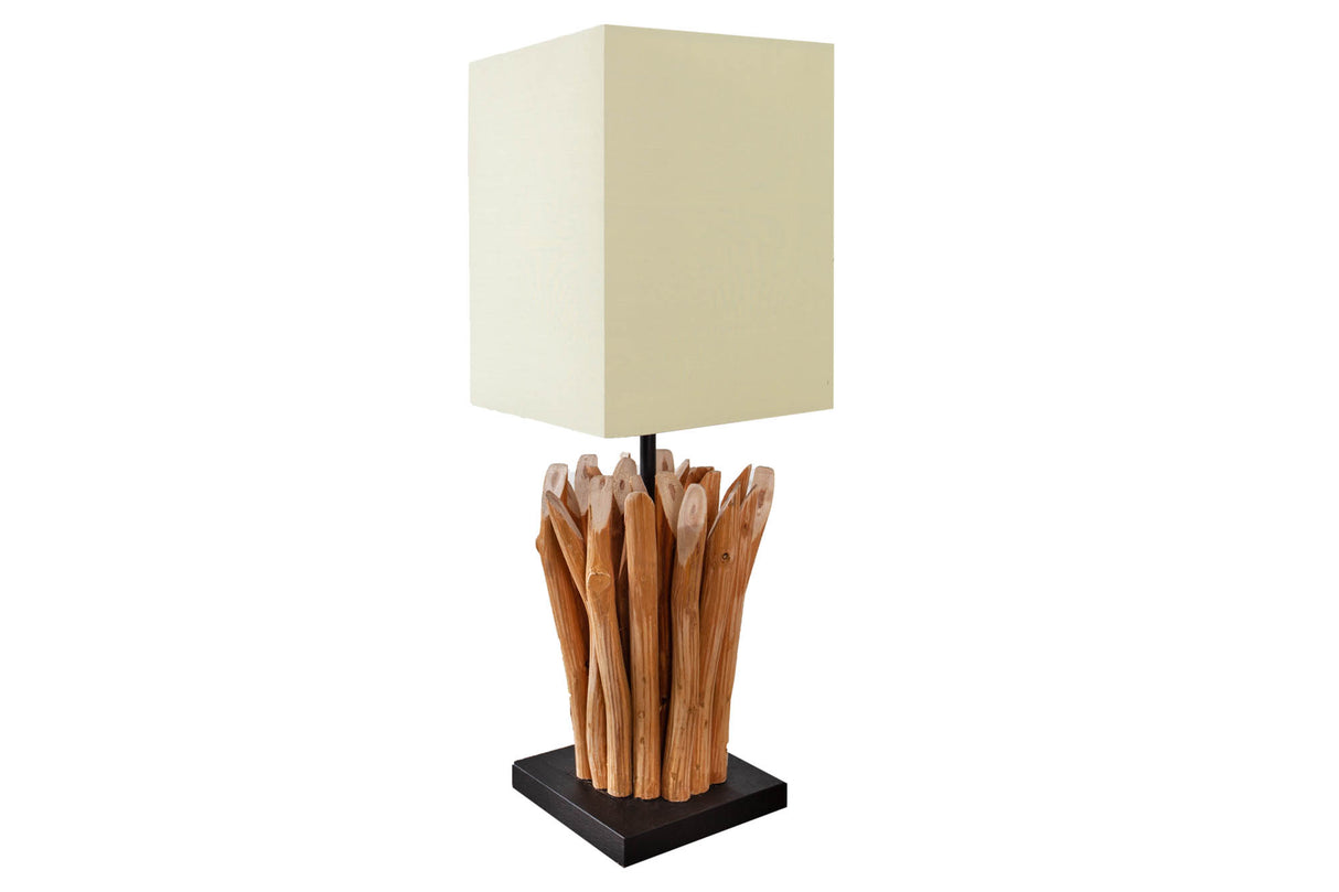 Table lamp EUPHORIA driftwood white linen shade
