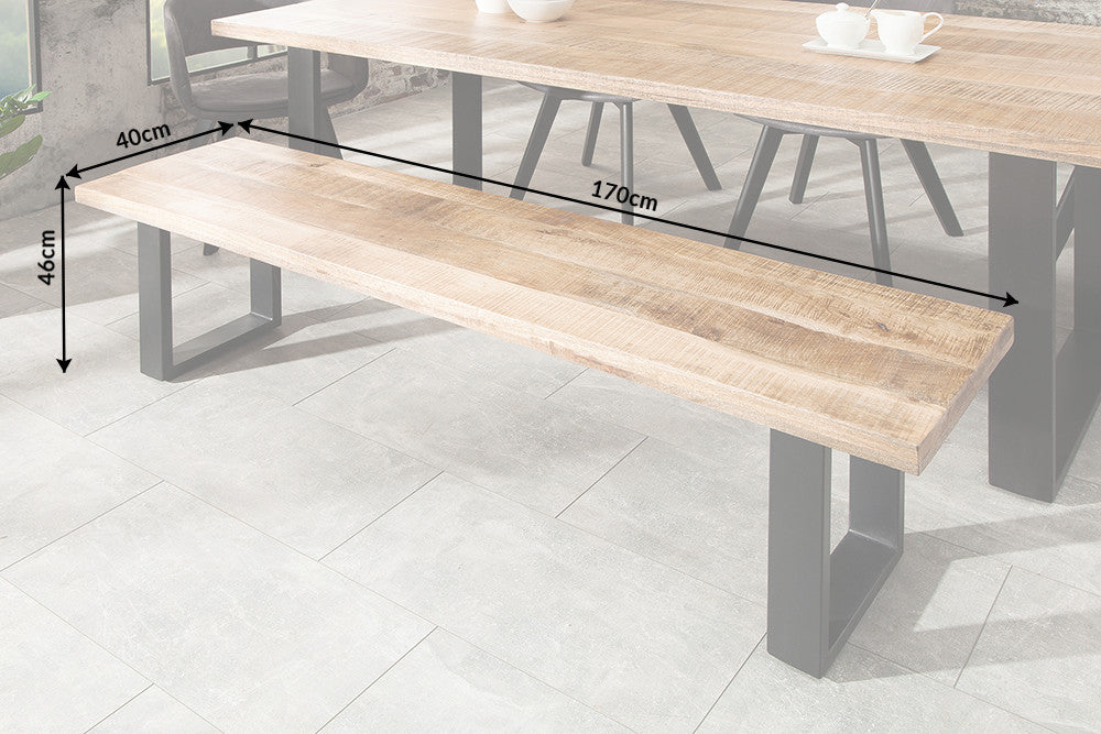 Bank IRON CRAFT 170cm Mango Natur Industriestil